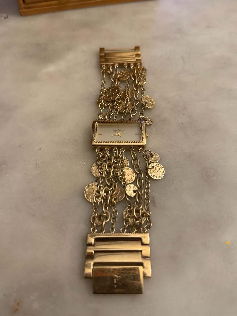 Vtg Anne Klein 10/7780 Multi-Strand Chain Charm Watch